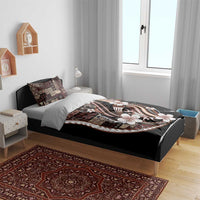 Samoa Siapo Tribal Pattern Bedding Set Brown Polynesian Plumeria Tapa Motif LT9 - Polynesian Pride