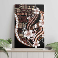 Samoa Siapo Tribal Pattern Canvas Wall Art Brown Polynesian Plumeria Tapa Motif