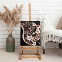 Samoa Siapo Tribal Pattern Canvas Wall Art Brown Polynesian Plumeria Tapa Motif