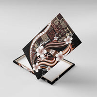 Samoa Siapo Tribal Pattern Canvas Wall Art Brown Polynesian Plumeria Tapa Motif