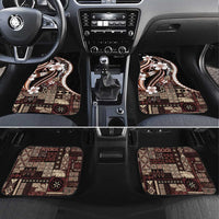 Samoa Siapo Tribal Pattern Car Mats Brown Polynesian Plumeria Tapa Motif