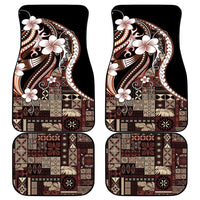 Samoa Siapo Tribal Pattern Car Mats Brown Polynesian Plumeria Tapa Motif