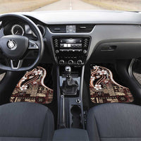 Samoa Siapo Tribal Pattern Car Mats Brown Polynesian Plumeria Tapa Motif