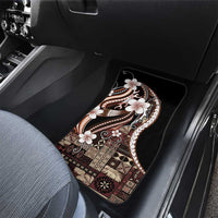 Samoa Siapo Tribal Pattern Car Mats Brown Polynesian Plumeria Tapa Motif