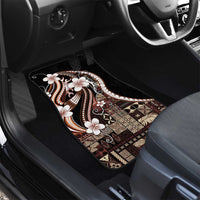 Samoa Siapo Tribal Pattern Car Mats Brown Polynesian Plumeria Tapa Motif
