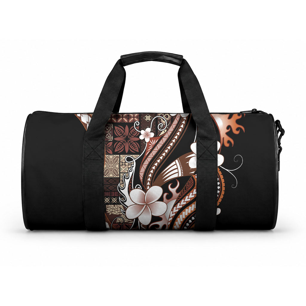 Samoa Siapo Tribal Pattern Duffle Bag Brown Polynesian Plumeria Tapa Motif LT9 One size Blue - Polynesian Pride