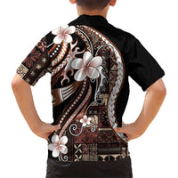 Samoa Siapo Tribal Pattern Hawaiian Shirt Brown Polynesian Plumeria Tapa Motif LT9 - Polynesian Pride