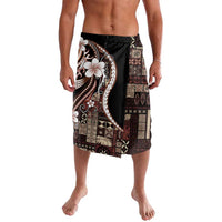 Samoa Siapo Tribal Pattern Lavalava Brown Polynesian Plumeria Tapa Motif