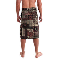 Samoa Siapo Tribal Pattern Lavalava Brown Polynesian Plumeria Tapa Motif