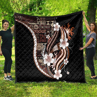 Samoa Siapo Tribal Pattern Quilt Brown Polynesian Plumeria Tapa Motif