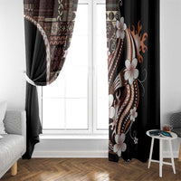 Samoa Siapo Tribal Pattern Window Curtain Brown Polynesian Plumeria Tapa Motif