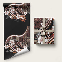 Samoa Siapo Tribal Pattern Wrapping Paper Brown Polynesian Plumeria Tapa Motif