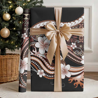 Samoa Siapo Tribal Pattern Wrapping Paper Brown Polynesian Plumeria Tapa Motif