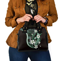 Samoa Siapo Tribal Pattern Shoulder Handbag Forest Green Polynesian Plumeria Tapa Motif LT9 - Polynesian Pride