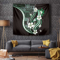 Samoa Siapo Tribal Pattern Tapestry Forest Green Polynesian Plumeria Tapa Motif