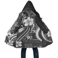Samoa Siapo Tribal Pattern Cloak Light Gray Polynesian Plumeria Tapa Motif