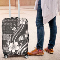 Samoa Siapo Tribal Pattern Luggage Cover Light Gray Polynesian Plumeria Tapa Motif LT9 Gray - Polynesian Pride