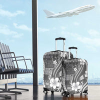 Samoa Siapo Tribal Pattern Luggage Cover Light Gray Polynesian Plumeria Tapa Motif LT9 - Polynesian Pride