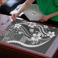 Samoa Siapo Tribal Pattern Puzzle Light Gray Polynesian Plumeria Tapa Motif