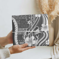 Samoa Siapo Tribal Pattern Wrapping Paper Light Gray Polynesian Plumeria Tapa Motif