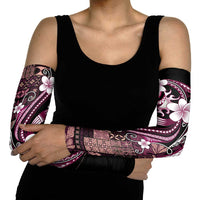Samoa Siapo Tribal Pattern Arm Sleeves Violet Polynesian Plumeria Tapa Motif LT9 - Polynesian Pride