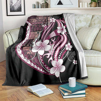 Samoa Siapo Tribal Pattern Blanket Violet Polynesian Plumeria Tapa Motif