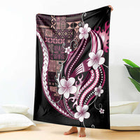 Samoa Siapo Tribal Pattern Blanket Violet Polynesian Plumeria Tapa Motif