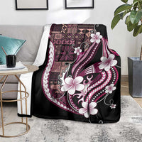 Samoa Siapo Tribal Pattern Blanket Violet Polynesian Plumeria Tapa Motif