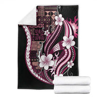 Samoa Siapo Tribal Pattern Blanket Violet Polynesian Plumeria Tapa Motif