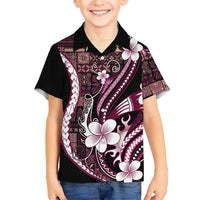 Samoa Siapo Tribal Pattern Family Matching Long Sleeve Bodycon Dress and Hawaiian Shirt Violet Polynesian Plumeria Tapa Motif LT9 Son's Shirt Violet - Polynesian Pride