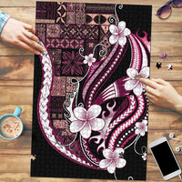 Samoa Siapo Tribal Pattern Puzzle Violet Polynesian Plumeria Tapa Motif