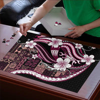 Samoa Siapo Tribal Pattern Puzzle Violet Polynesian Plumeria Tapa Motif