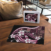 Samoa Siapo Tribal Pattern Puzzle Violet Polynesian Plumeria Tapa Motif
