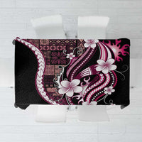 Samoa Siapo Tribal Pattern Tablecloth Violet Polynesian Plumeria Tapa Motif