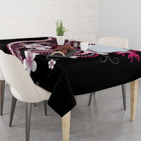 Samoa Siapo Tribal Pattern Tablecloth Violet Polynesian Plumeria Tapa Motif