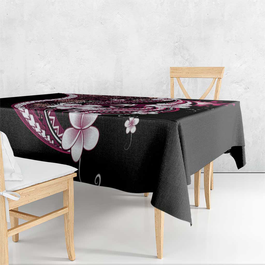 Samoa Siapo Tribal Pattern Tablecloth Violet Polynesian Plumeria Tapa Motif