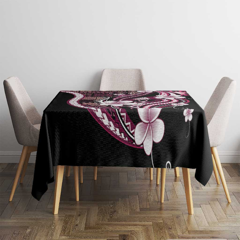 Samoa Siapo Tribal Pattern Tablecloth Violet Polynesian Plumeria Tapa Motif