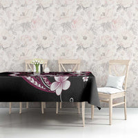 Samoa Siapo Tribal Pattern Tablecloth Violet Polynesian Plumeria Tapa Motif