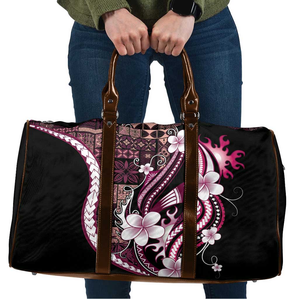 Samoa Siapo Tribal Pattern Travel Bag Violet Polynesian Plumeria Tapa Motif LT9 Violet - Polynesian Pride