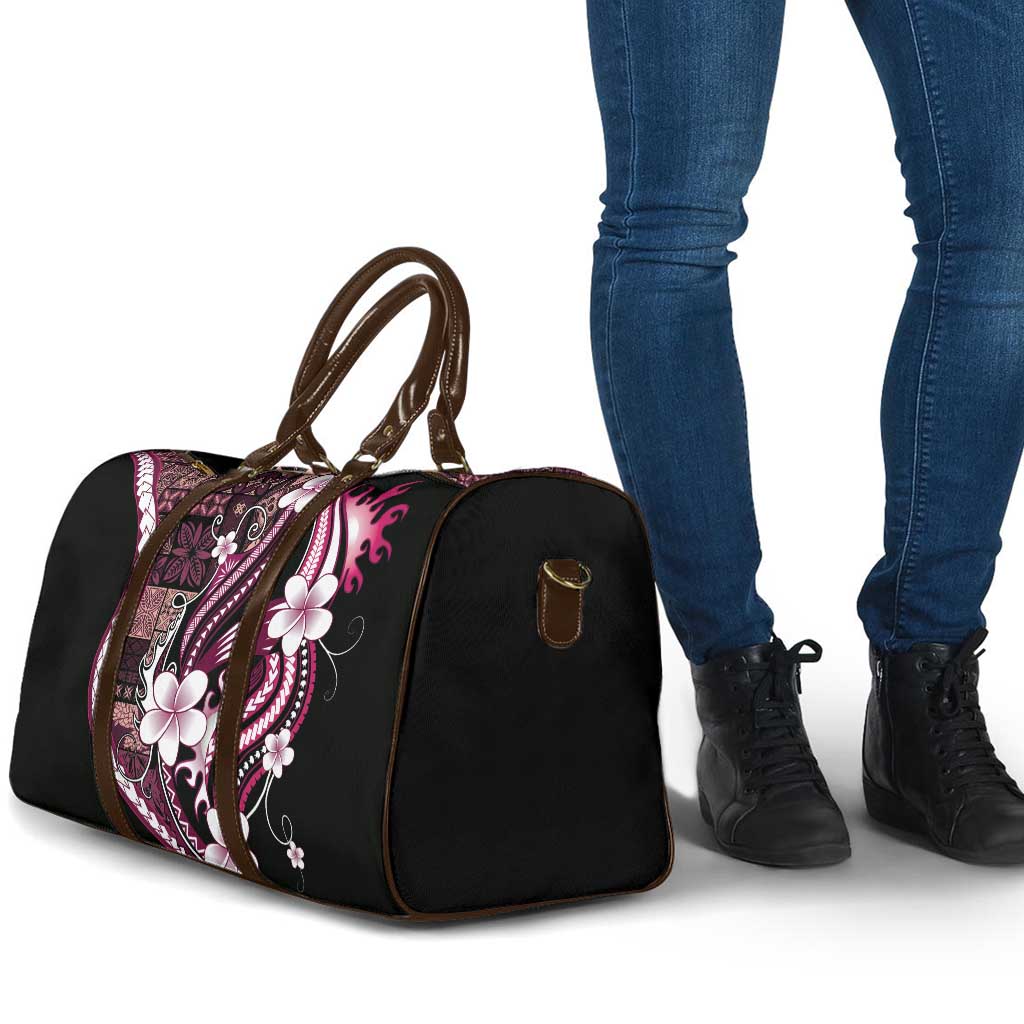 Samoa Siapo Tribal Pattern Travel Bag Violet Polynesian Plumeria Tapa Motif LT9 - Polynesian Pride