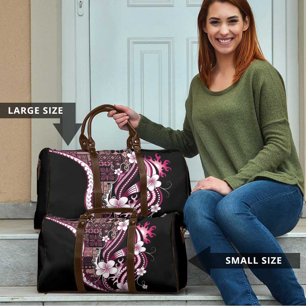 Samoa Siapo Tribal Pattern Travel Bag Violet Polynesian Plumeria Tapa Motif LT9 - Polynesian Pride