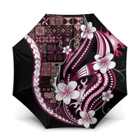 Samoa Siapo Tribal Pattern Umbrella Violet Polynesian Plumeria Tapa Motif