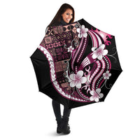 Samoa Siapo Tribal Pattern Umbrella Violet Polynesian Plumeria Tapa Motif