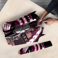 Samoa Siapo Tribal Pattern Umbrella Violet Polynesian Plumeria Tapa Motif