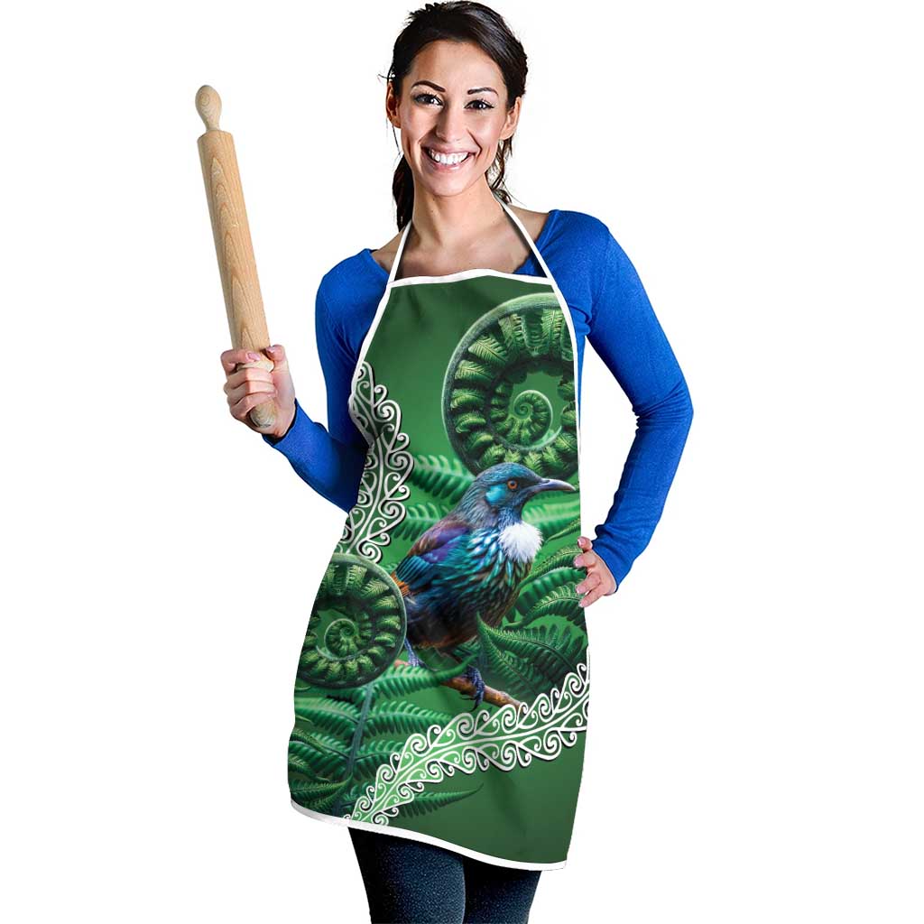 Tui Bird Koru Silver Fern Aotearoa Apron