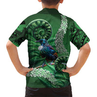 Tui Bird Koru Silver Fern Aotearoa Family Matching Mermaid Dress and Hawaiian Shirt