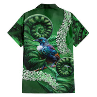 Tui Bird Koru Silver Fern Aotearoa Family Matching Short Sleeve Bodycon Dress and Hawaiian Shirt