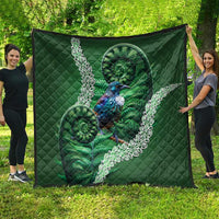 Tui Bird Koru Silver Fern Aotearoa Quilt LT9 - Polynesian Pride