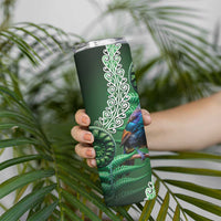 Tui Bird Koru Silver Fern Aotearoa Skinny Tumbler LT9 - Polynesian Pride