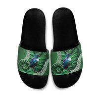 Tui Bird Koru Silver Fern Aotearoa Slide Sandals